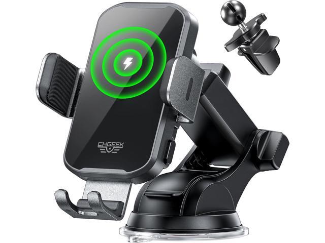 CHGeek Wireless Car Charger Phone Holder Mount, 15W Fast Charging Auto Clamping Phone Holders for Your Car Dashboard Windshield Air Vent Car...