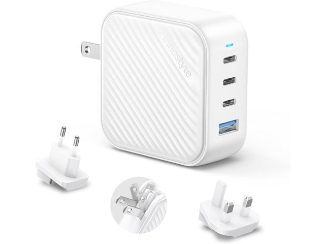 100W USB C Charger, 4-Port Wall Charger, 3 x USB-C Port Fast Charging Adapter, 1 USB-A - Fast Charging for MacBook Pro, iPhone Series, Galaxy S25,...