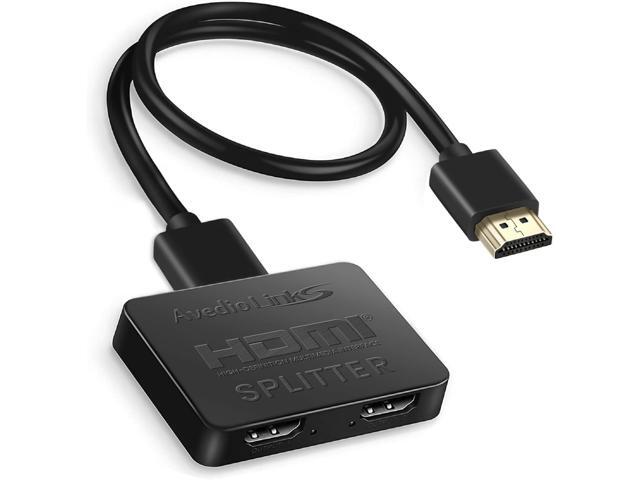 avedio links HDMI Splitter 1 in 2 Out [w/ 4 Ft Hdmi Cable]Not for Extended Display-Mirror Same Screen Only, 4K 1x2 HDMI Splitter 1 to 2 for 3D.