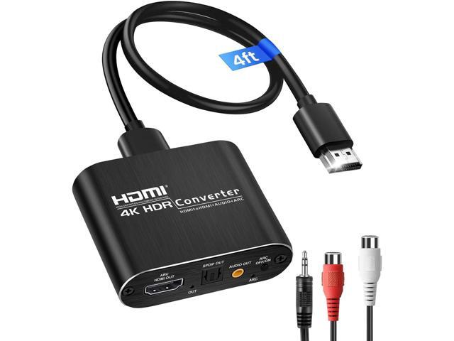 HDMI eARC/ARC Audio Extractor 4K@60Hz, HDMI to Optical Toslink SPDIF & 3.5mm AUX Stereo Audio Converter Splitter, HDCP 2.2, PCM/DTS 5.1