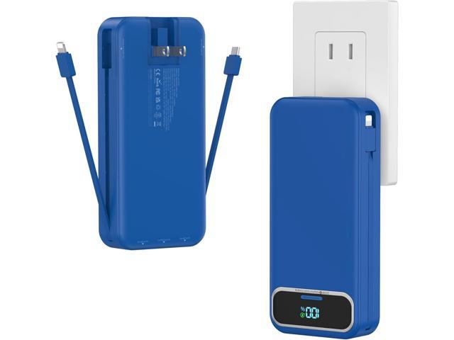 20000mAh Lightweight-Portable-Charger-Power-Bank with Built-in Cables and AC Wall Plug, PD20W USB-C Fast Charging Battery Pack, LED Display...