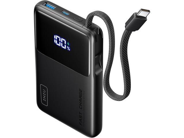 INIU 45W Power Bank, Slimmest 10000mAh Portable Charger with Built in USB-C Cable, Fast Charging USB C in & Out Battery Pack, Travel External Phone...