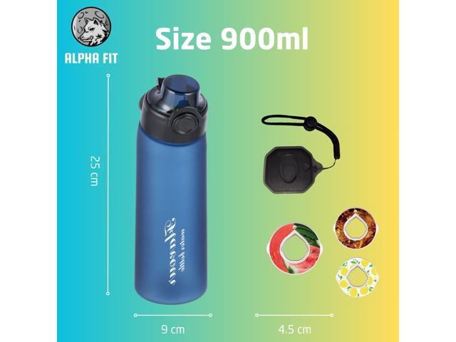 Alpha Fit MAX Air Up Compatible Water Bottle - 900ml/30oz Giant Size, BPA-Free, Leak-Proof with 3 Flavor Pods & Portable Pods Case Shatterproof &...