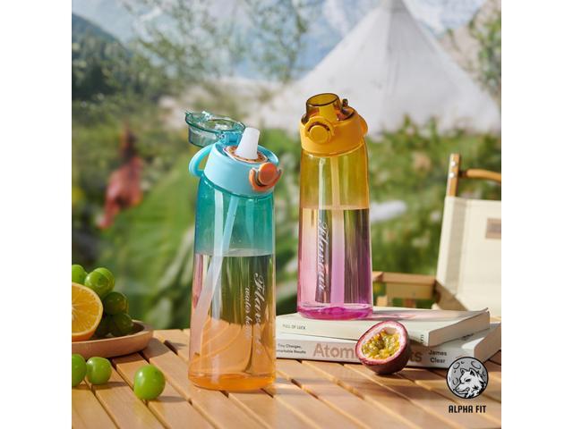 Alpha Fit MAX Air Up Compatible Water Bottle - 900ml/30oz Giant Size, BPA-Free, Leak-Proof with 3 Flavor Pods & Portable Pods Case Shatterproof &...