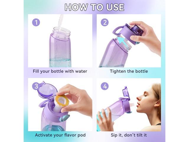 Alpha Fit MAX Air Up Compatible Water Bottle - 900ml/30oz Giant Size, BPA-Free, Leak-Proof with 3 Flavor Pods & Portable Pods Case Shatterproof &...