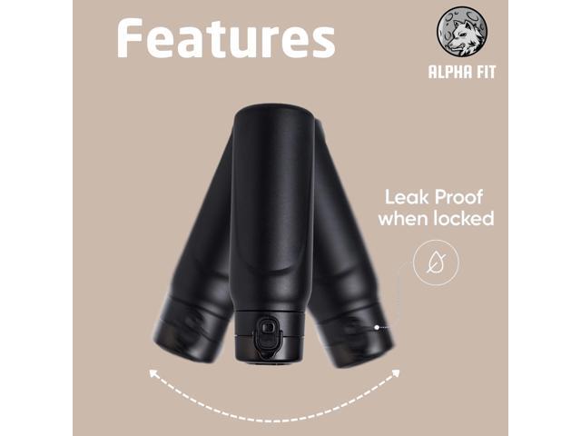 Alpha Fit Stainless Steel Insulated Water Bottle - 750ml/25oz, 12-Hour Hot/Cold Retention, Air Up Compatible with 5 Flavor Pods & Portable Case,...