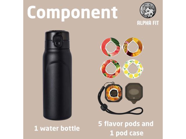 Alpha Fit Stainless Steel Insulated Water Bottle - 750ml/25oz, 12-Hour Hot/Cold Retention, Air Up Compatible with 5 Flavor Pods & Portable Case,...