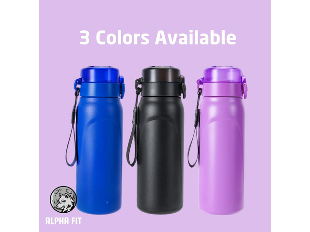 Alpha Fit Stainless Steel Insulated Water Bottle - 750ml/25oz, 12-Hour Hot/Cold Retention, Air Up Compatible with 5 Flavor Pods & Portable Case,...