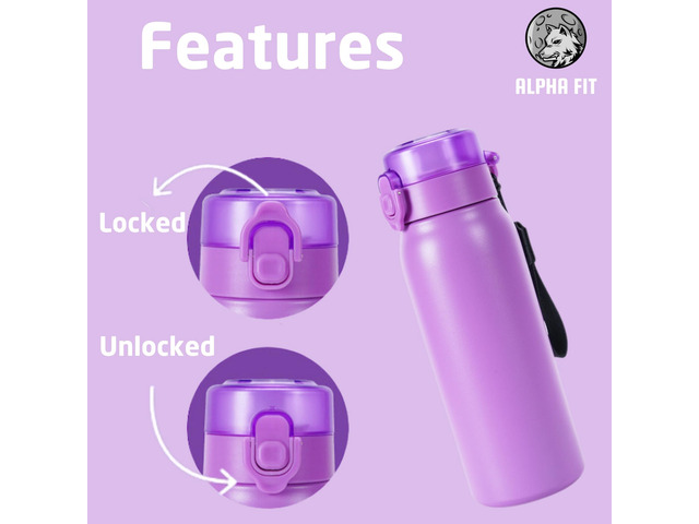 Alpha Fit Stainless Steel Insulated Water Bottle - 750ml/25oz, 12-Hour Hot/Cold Retention, Air Up Compatible with 5 Flavor Pods & Portable Case,...
