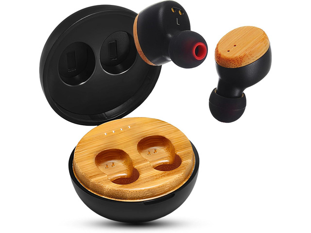 Symphonized Wooden True Wireless Earbuds Crisp Highs with Deep Bass, 35H Playtime of 3D Sound. Noise Cancelling with Microphone. Fast Charging for...