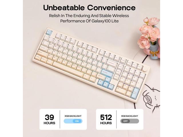 EPOMAKER Galaxy100 Lite QMK/VIA Gaming Keyboard with 8000mAh Battery and Numpad, 1800 Aluminum Mechanical Keyboard, USB-C/BT/2.4Ghz, Hot-Swap,...
