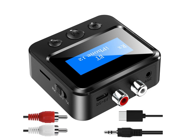 Bluetooth Transmitter Receiver for TV, with RCA 3.5mm AUX & Display Audio Adapter for Home Stereo, Bluetooth Transmitter for...