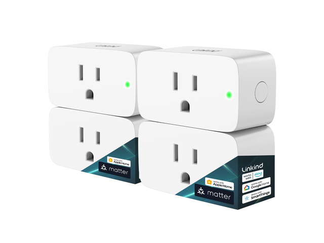 Matter Smart Plug, Work with Apple Home, Alexa, Siri, Google Home Smart Outlet Timer & Schedule, Smart Home Automation, 15A/1800W, APP Remote...
