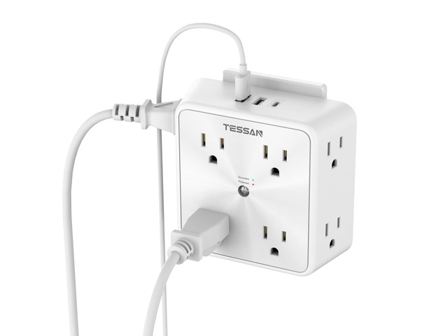 8 Outlet Surge Protector with 3 USB Wall Charger (1 USB C) 3-Sided Multi Outlet Splitter, 1700J Protection, Charging Station, Home Office Dorm Room