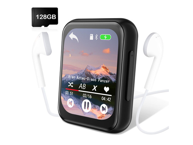 128GB MP3 Player with Bluetooth 5.3, Portable Digital Lossless Music Player with Built-in Speaker, 2.0 in Full Touch Screen, HiFi Sound, FM Radio,...