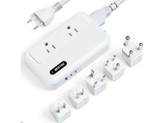 220V to 110V Converter with USB-C 35W, US to Europe Power Converter with AU/EU/UK/India/South Africa Plug Adapter