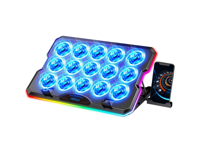 Gaming Laptop Fan Cooler with 15 Quiet Fans