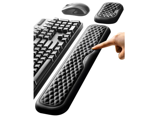 Wrist Rest for Keyboard and Mouse, Computer Ergonomic Wrist Support Pad, Soft Memory Foam Arm Cushion for Desk, Palm Hand Office Laptop Typing