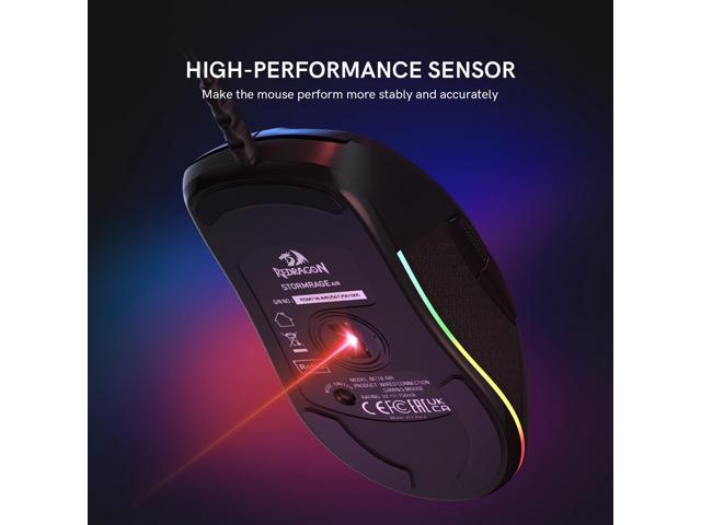 Redragon Wired Gaming Mouse, Black PC Gaming Mice with RGB Backlits, 7 Programmable Macro Buttons, Max 12800 DPI, 1000Hz Polling Rate, Cool Corded...