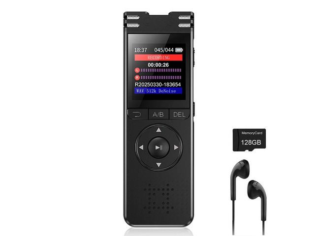 128GB Digital Voice Recorder with Playback Upgraded Voice Activated Recording with Premium Noise Reduction Dictaphone Device Perfect for Lectures...