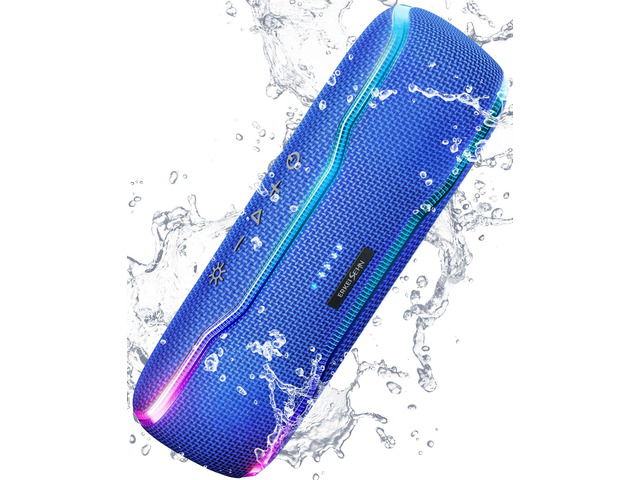 Bluetooth Speaker, IPX7 Waterproof, 50W Peak, 24H Playtime, Blue Flashing lights, TWS pairing, deep bass, ideal for beach trips, outdoor parties,...
