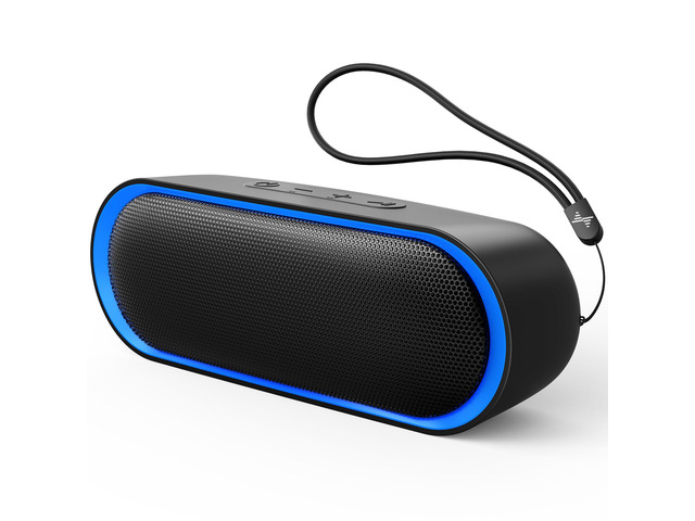 Bluetooth Speakers, Waterproof Portable Speakers with TWS, 24 Playtime, Stereo Sound, Wireless for Home Shower Pool Beach Outdoor (Black)