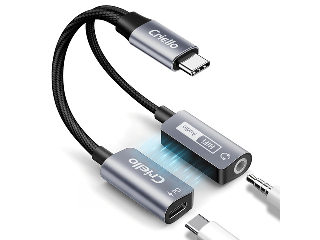Magnetic USB-C to 3.5mm Audio Adapter and Charger 2 in 1 Headphone Type C Adapter with PD 60W Fast Charging Dongle Cable for iPhone 17/16/15 Plus...