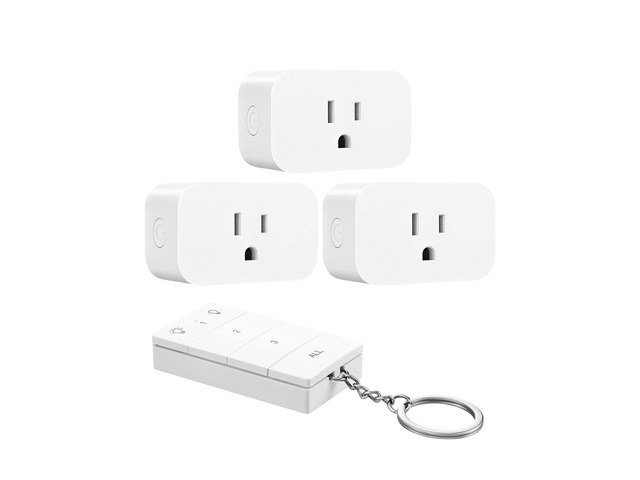 Remote Control Outlet, 100FT Range, Independent Control Outlet 1 Remote + 3 Receiver, No Wiring, 125V/15A/1875W, Programmable & Expandable Light...