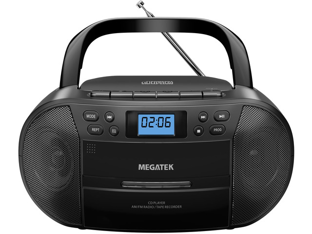 Portable CD/Cassette Player Boombox with Bluetooth & AM/FM Radio USB Playback, Tape Recording, Clear Stereo Sound, AUX Input, Headphone Jack,...