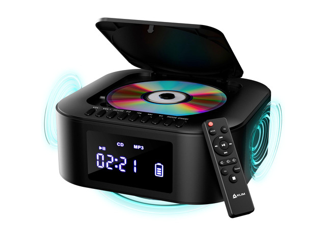 Boombox E1 - CD Player Portable Audio System + Extra BASS with Subwoofer + FM Radio, CD MP3 Bluetooth AUX USB + Wired and Wireless Mode...