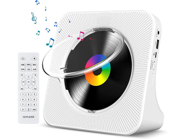 CD Player Portable Bluetooth Desktop CD Players for Home Portable CD Player with Bluetooth with Timer Built-in HiFi Speakers with LCD Screen...