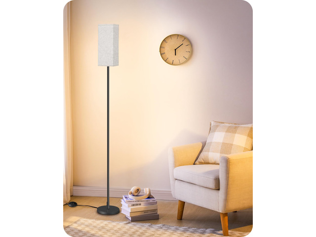 64.6' Floor Lamp, Pole with Foot Switch, Modern Standing Lamp Lampshade, Minimalist Freestanding Lamp (Bulb Not Included), for Living Room, Bedroom...