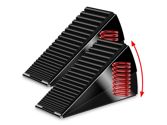 2 Pack Heavy Duty Door Stoppers for Bottom of Door, Door Stop Wedge Large Metal Spring Doorstop - 3' High Adjustable, Anti-Slip Rubber Grip, Suits...