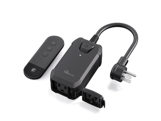 Dimmer Plug with 100FT Wireless Remote Control, IP44 Weather Resistance, Outdoor Dimmer for String Lights, Lamps, Patio Lights, Max Power 400W