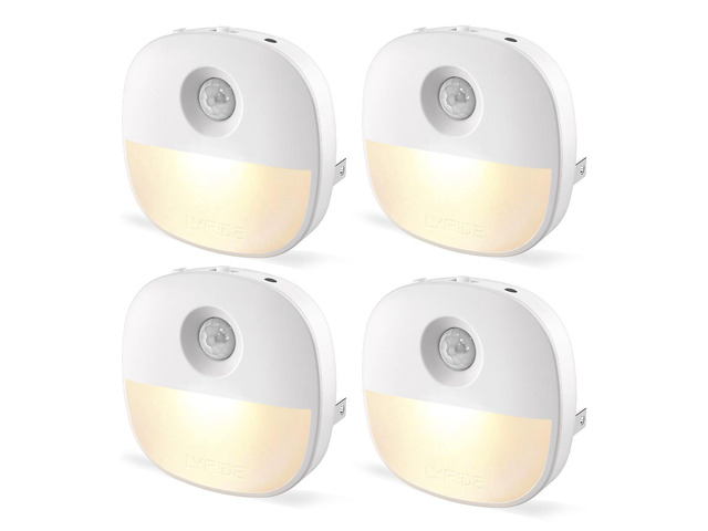 Plug in Night Light with Motion Sensor and Dusk to Dawn Sensor, Dimmable Warm Nightlight with 1-50lm Adjustable Brightness Indoor for Bedroom,...