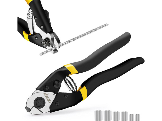 Wire Cutters Heavy Duty Cutting Up to 3/16', Cable Cutters for Fence Metal Cutters for Thick Wire, Chicken Coop, Safety Lock, Spring Loaded,...