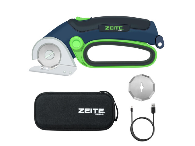 4V Cordless Electric Scissors,Cardboard Cutter with 2 Blades,Storage Box,USB Charging Cable,Power Rotary Cutter,Max Cutting 1/4',for Cardboard...