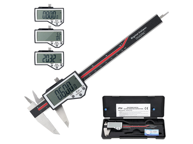 Digital Caliper, 6' Caliper Measuring Tool Extreme Accuracy Waterproof Electronic Vernier Caliper Industrial Stainless Steel Digital, Durable...