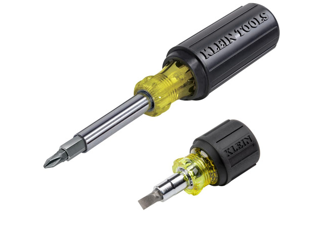 80027 Screwdriver Set, 11-in-1 Multi-bit Screwdriver, 6-in-1 Stubby, Phillips, Slotted, Square, Torx Bits, 2-Piece