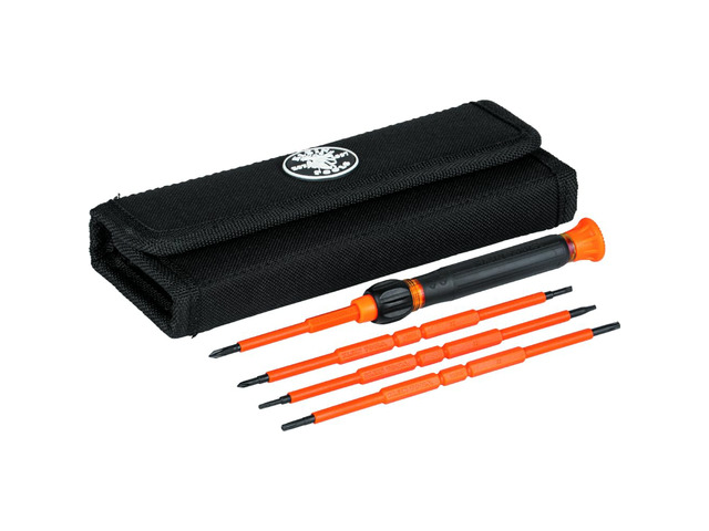 32584INSR Precision 8-in-1 Screwdriver Set with Case, 1000V Rated Insulated Set with Phillips, Slotted and Tamperproof TORX Bits