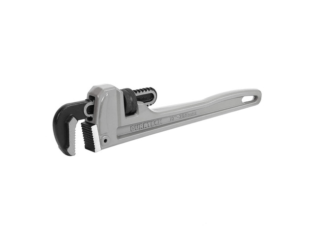 10-inch Aluminum Straight Pipe Wrench, Adjustable Plumbing Wrench Heavy Duty,Drop Forged, Exceed GGG standard