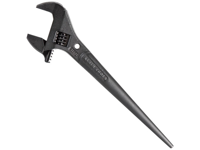 3227 Extra Wide Adjustable Wrench, Made in USA, Construction Spud Wrench for Up to 1-7/16-Inch Nuts and Bolts, 10-Inch, with Tether Hole