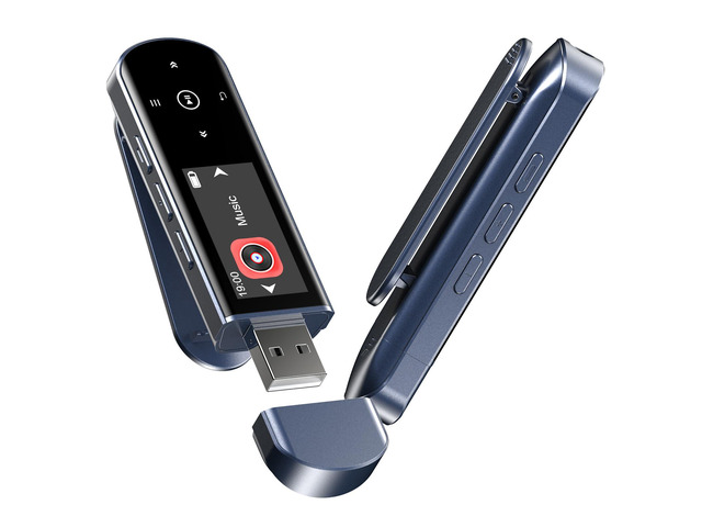 32GB USB MP3 Player with Bluetooth 5.3 & Clip for Sports Running Portable Music Player, USB MP3 Player Stick with FM Radio, Voice Recorder,...