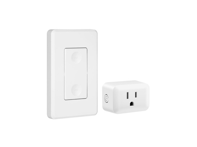 Remote Control Outlet Plug, 15A/1875W Wireless Light Switch 1 Remote & 1 Outlet, 100FT RF Signal, No Wiring Needed, 125V/60Hz, Ideal for Lamps,...