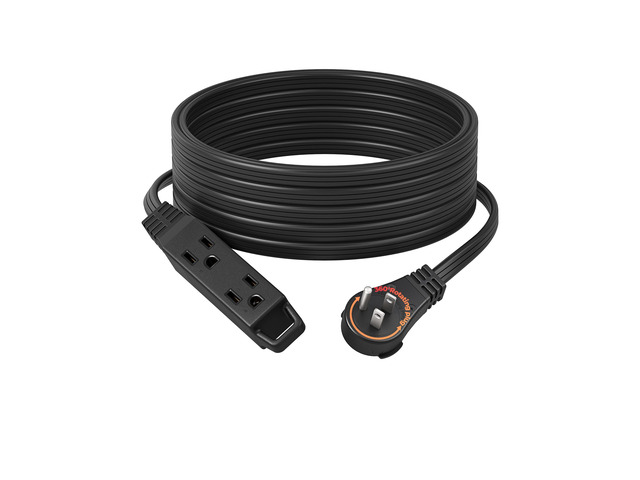 25FT Flat Plug Extension Cord, 360Â° Rotating Plug, 16/3 3 Prong Ultra Thin Power Strip, 13A/125V/1625W, Grounded Flat Power Cable for Indoor Narrow...