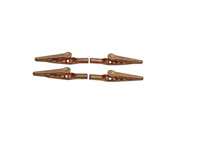 Solid Copper Alligator Clips 4pc 2-inch Crocodile Jaw Soldering Heat Sink & DIY Electronics Test Clip Wire Connector Rated for 10 Amps (10a) & Up...