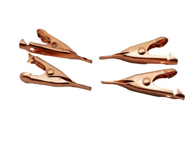 Smooth Toothless Alligator Clips Solid Copper - 4 Pack - 1.1in Small or Micro for Precision Electronics Wiring Connections Test Prototyping...