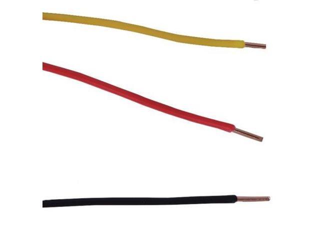 22 Gauge AWG Solid Hook-Up Wire Set - 300 ft 3 Color Kit 100 feet ea of Black, Red, & Yellow UL1007 TINNED