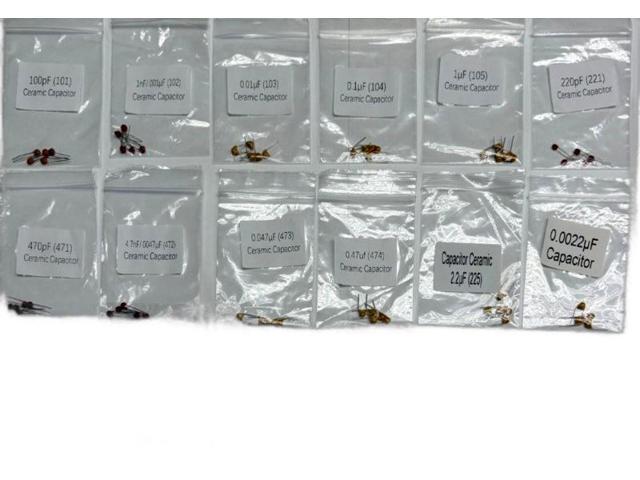 ProTechTrader Ceramic Capacitor Kit- 17 Values- 85pcs -1µf(103) (Model: C-Cap-Kit)