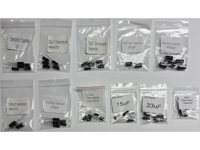 ProTechTrader Electrolytic Capacitor Kit 11 Pack for Make: Electronics (Model: e-cap-kit-11)